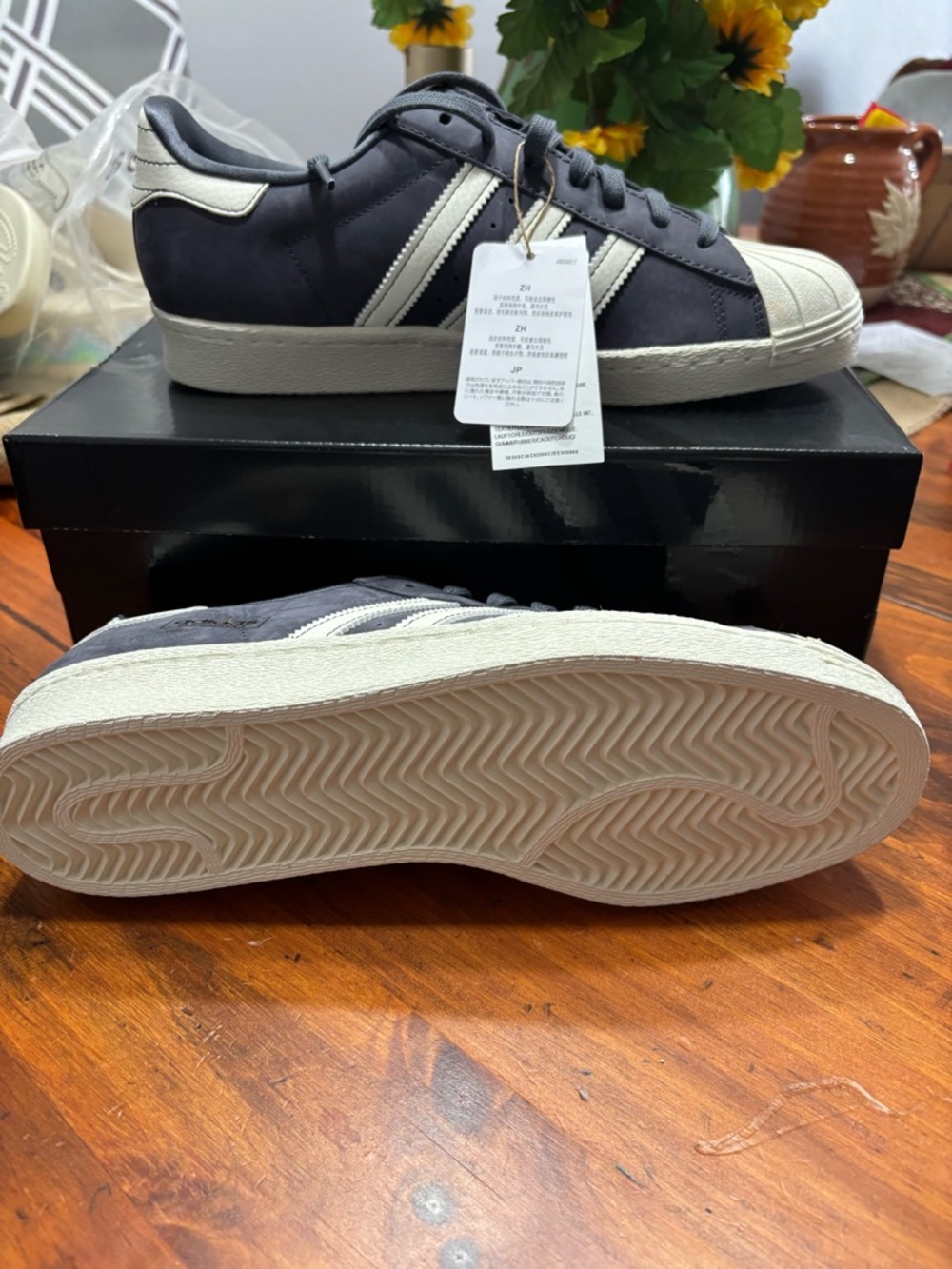 Adidas Superstar Gray with White Stripes Size 8 NEW